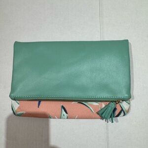 Rachel Pally Teal and Coral Clutch